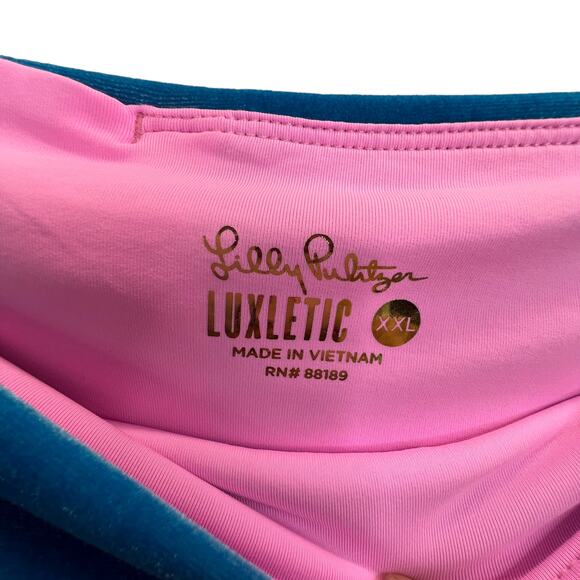 Lilly Pulitzer Weekender Velvet Leggings Blue Size XXL High-Rise Crop UPF 50+ - Picture 2 of 10